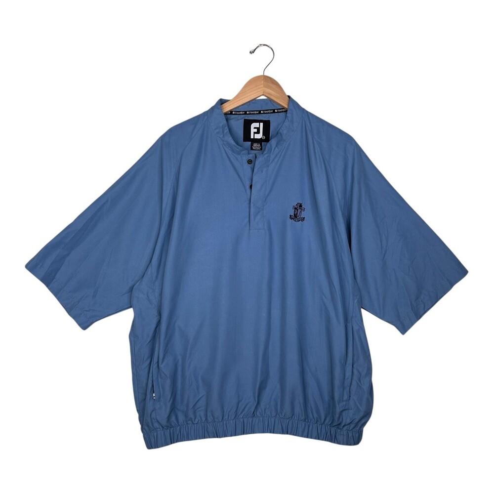 FootJoy Jacket Mens XL Blue Short Sleeve Golf Windbreaker Snap Pullover